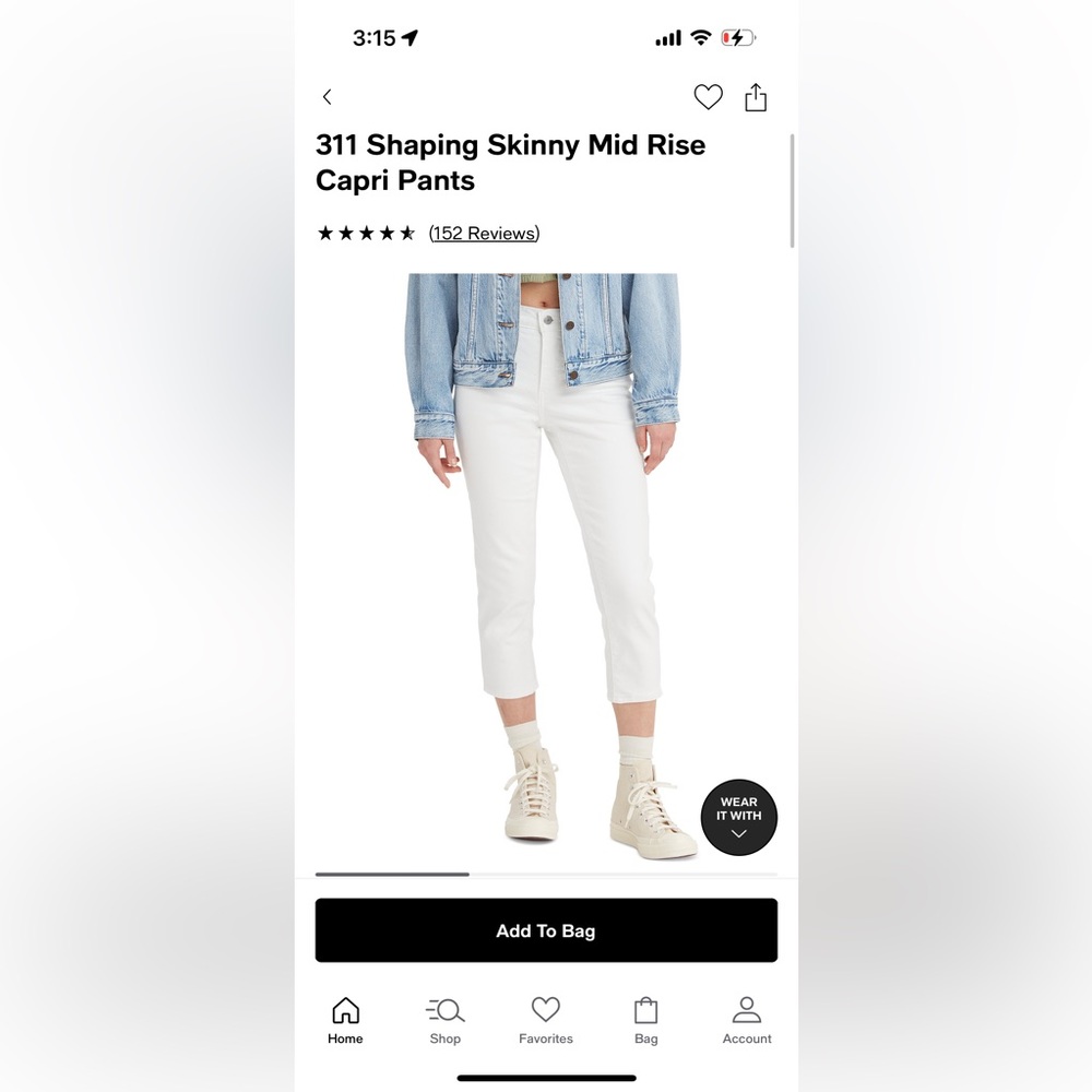 Brand new size 18w Levi’s 311 Shaping Capris